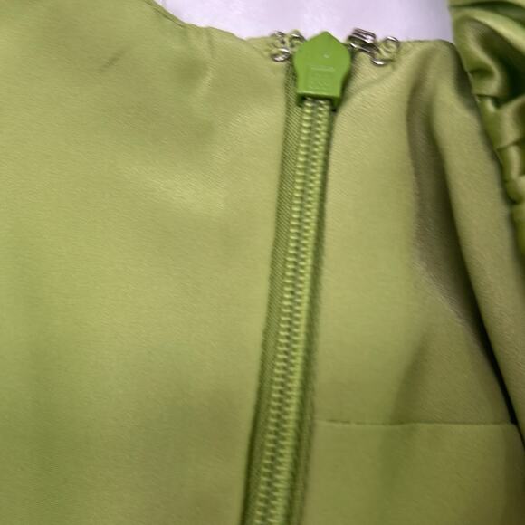 CINQ A SEPT Women's Petunya Silk Prickly V-Neckline Pear Mini Dress Size 10 - Picture 8 of 12